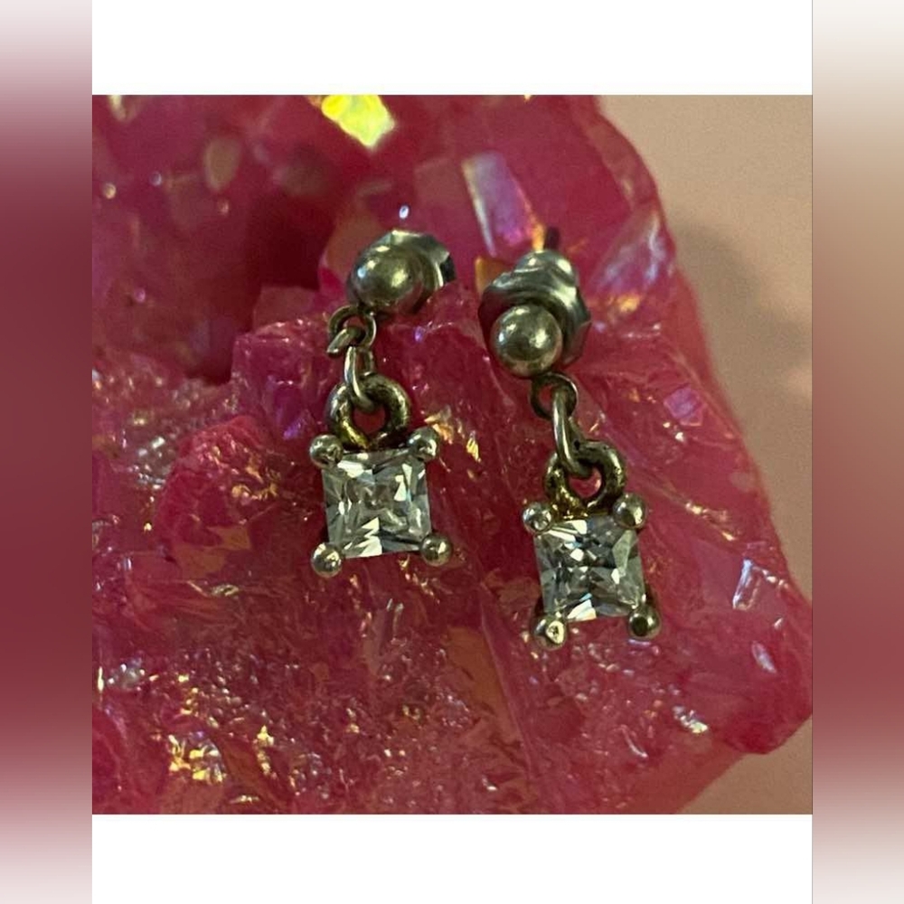 Cubic Zirconia Pierced Earrings #6855